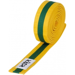 Budo pásek KWON žluto-zeleno-žlutý